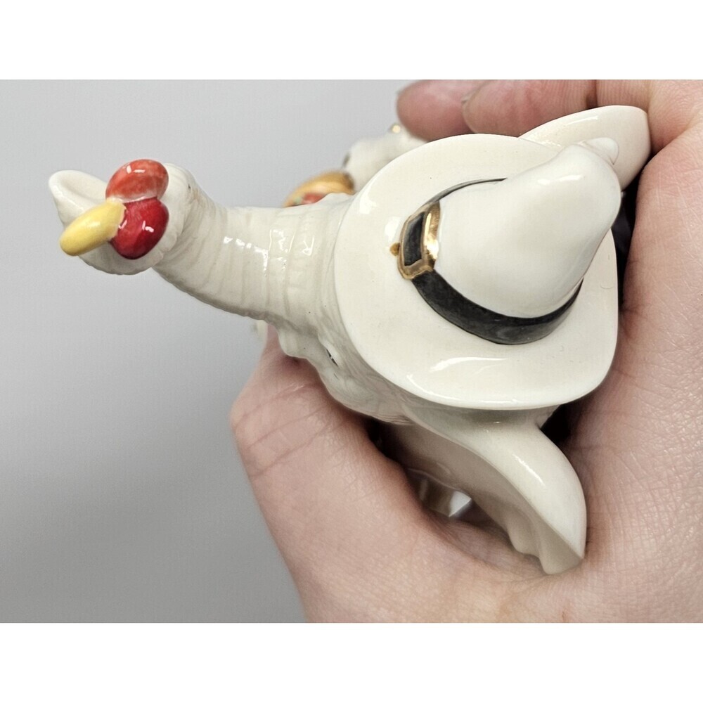 Lenox Trunk And Treats Figurine Porcelain Halloween Witch Hat Broom Elephant  4” - Picture 6 of 8